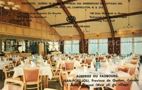 Saint Jean Port Joli Auberge du Faubourg Restaurant