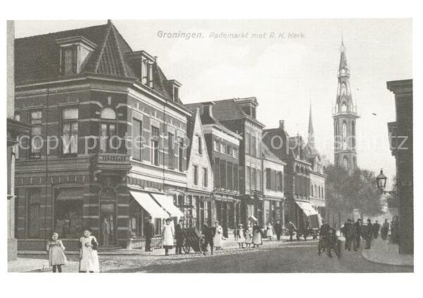 Groningen Rademarkt met RK Kerk Repro