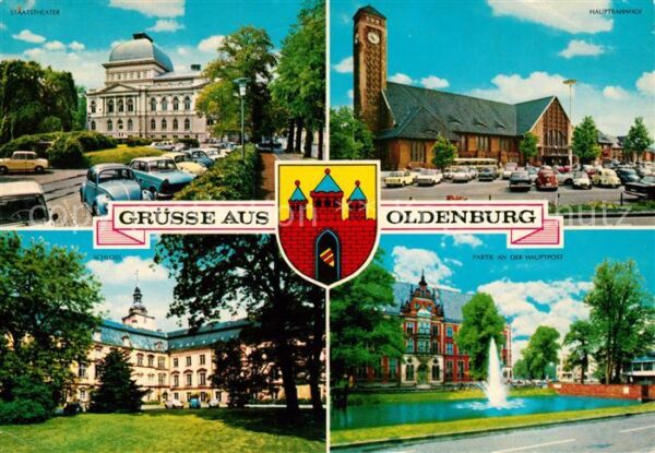 Oldenburg Niedersachsen Staatstheater Hauptbahnhof Hauptpost Wa