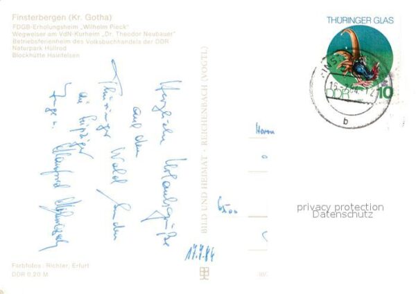 Finsterbergen FDGB Erholungsheim Wilhelm Pieck Wegwei – Bild 2