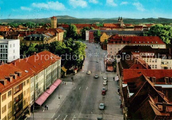 Bayreuth Bahnhofstrasse mit Blick auf Schlosstur
