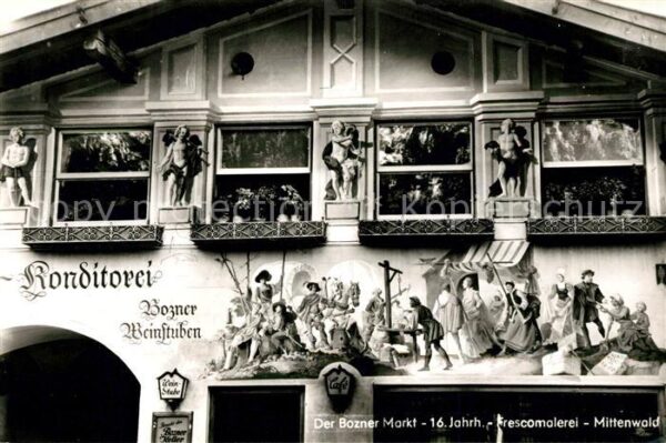 Mittenwald Karwendel Tirol Bozner Markt Frescomalerei Konditorei B