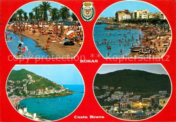 Rosas Costa Brava Cataluna Strandpartien Panorama