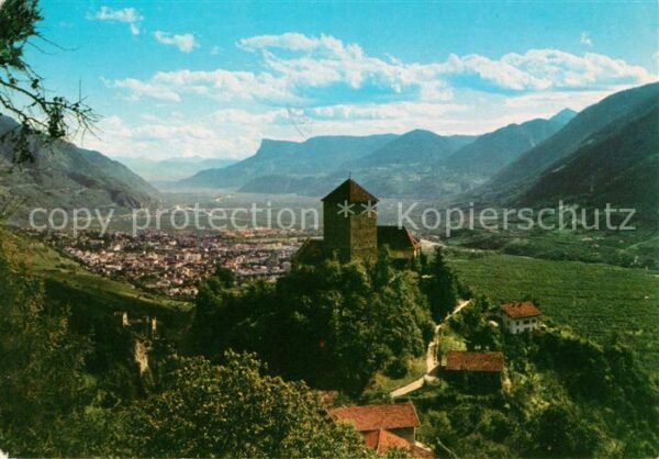 Merano Meran Panorama e Castel Tirolo