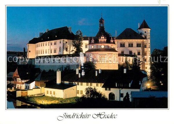 Jindrichuv Hradec Schloss bei Nacht