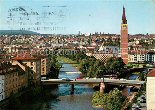 Pforzheim Auerbrücke Stadtkirche Lindenplatz