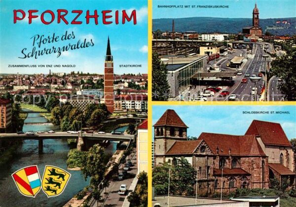 Pforzheim Bahnhofplatz St. Franziskuskirche Schlo