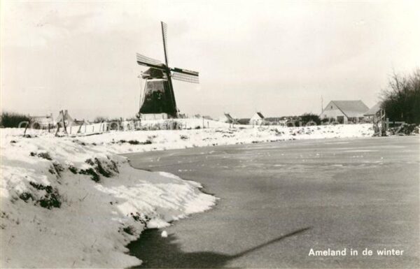 Ameland Windmühle im Winter