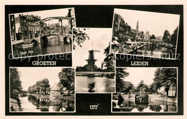 Leiden Oude Rijn Markt met Korenbeurs