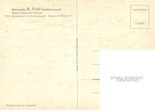 Gengenbach Weinstube A. Frei Zunftbrennerei – Bild 2