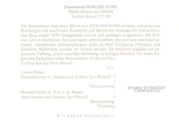 Eppan Suedtirol Missian Schloss Korb Restaurant Pool – Bild 2