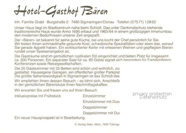 Sigmaringen Hotel Gasthaus Bären – Bild 2