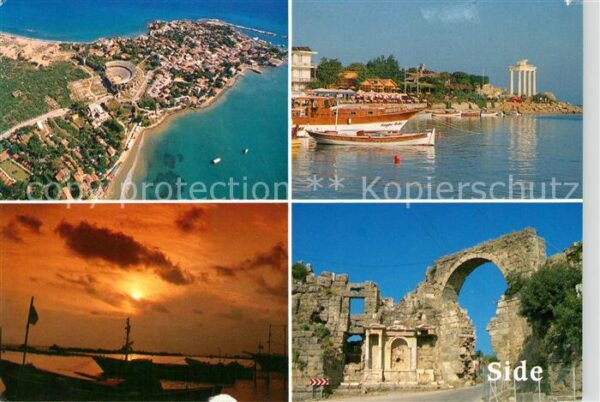 Side Antalya Fliegeraufnahme Ruinen Hafen