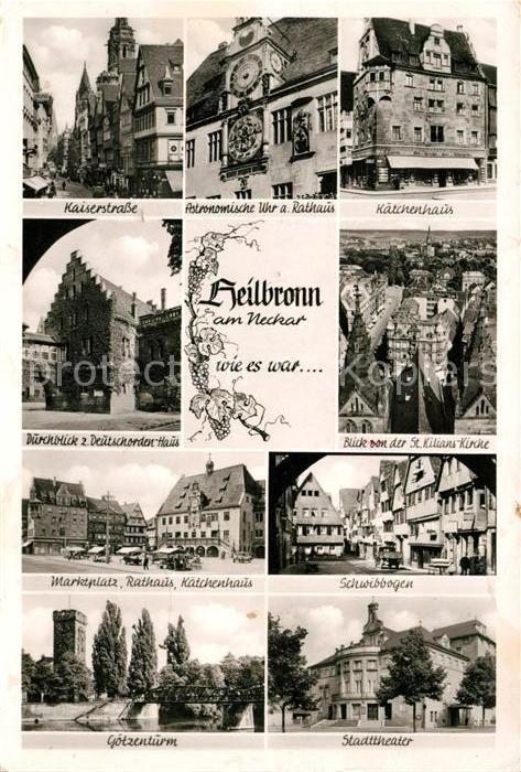 Heilbronn Neckar Kaiserstr Astron Uhr am Rathaus Kätchen