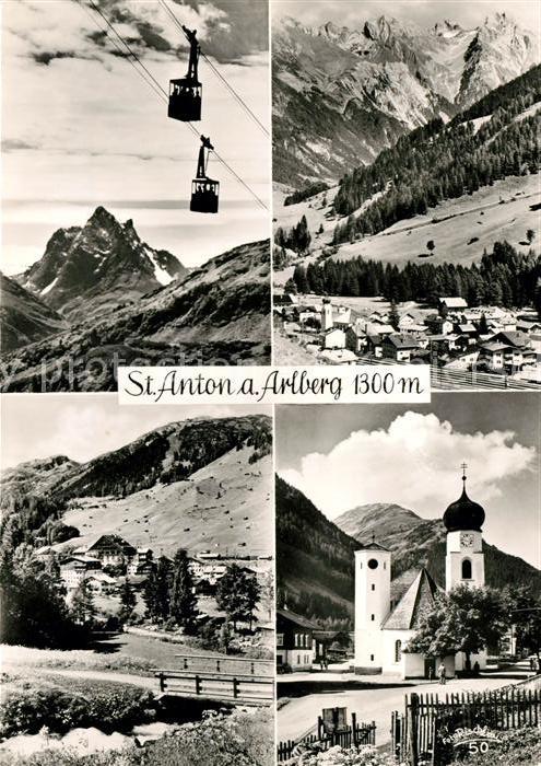 St Anton Arlberg Seilbahn Panorama Kirche