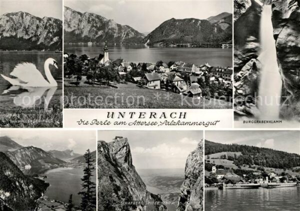 Unterach Attersee mit Höllengebirge Panorama Burggrabenkl