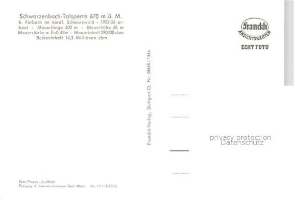 Forbach Baden Schwarzenbach Talsperre Fliegeraufnahme – Bild 2