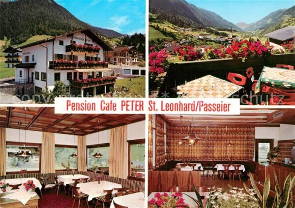 St Leonhard Passeier Pension Cafe Peter Terrasse Gasträume