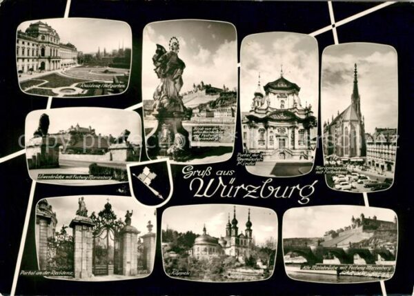 Wuerzburg Residenz Hofgarten Mainbrücke Festung M