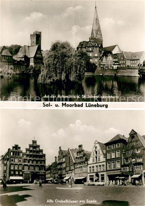 Lueneburg An der Ratsmühle mit St Johanniskirchtu