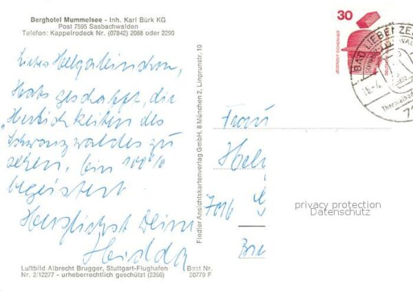 Sasbachwalden Der Mummelsee Fliegeraufnahme – Bild 2
