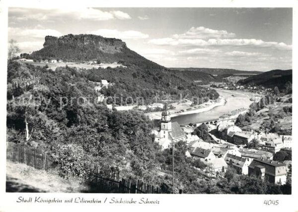 Koenigstein Saechsische Schweiz mit Lilienstein