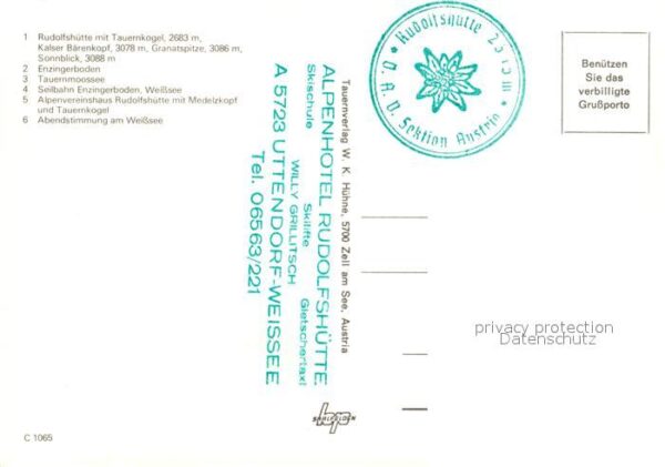 Uttendorf Salzburg Rudolfshütte Weiß See – Bild 2