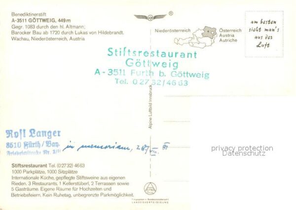Wachau Oesterreich Göttweig Benediktinerstift Flugaufnahme – Bild 2