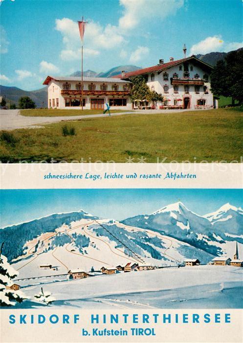 Hinterthiersee Gasthaus Neuwirt Winteraufnahme Skigebi
