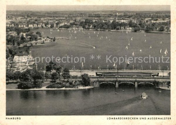 Hamburg Lombardsbrücken Aussenalster Fliegerauf
