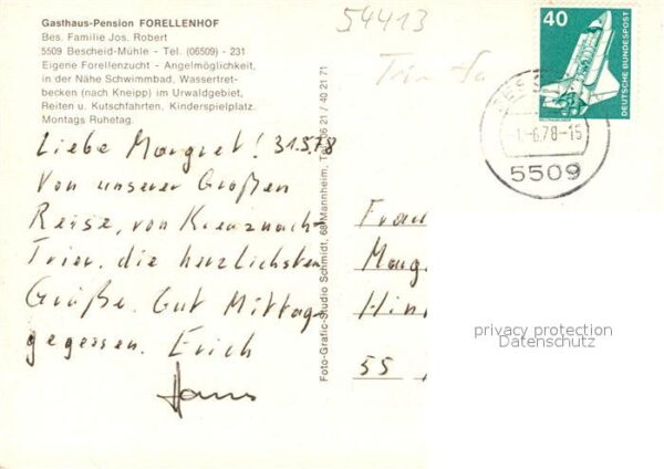 Bescheid Hermeskeil Gasthaus Pension Forellenhof – Bild 2