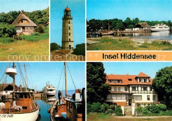 Insel Hiddensee Fischerhaus Kloster Leuchtturm Hafen HO