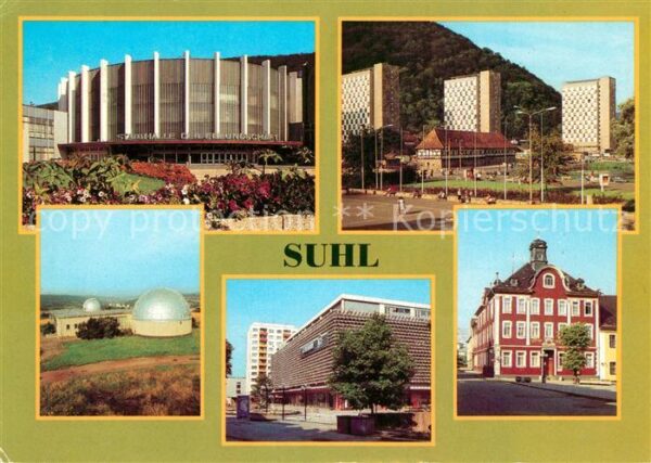 Suhl Thueringer Wald Stadthalle Waffenmuseum Rathaus Centrum