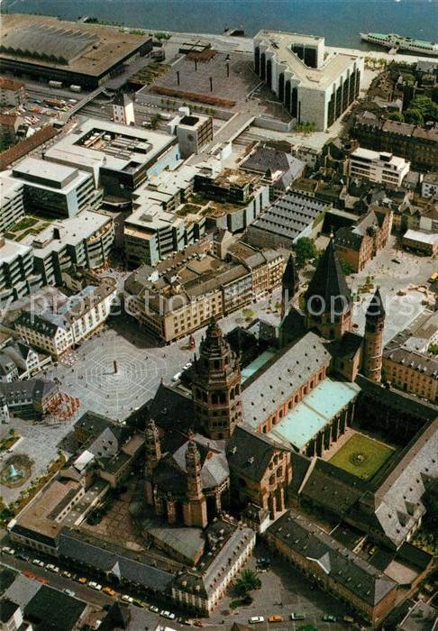 Mainz Rhein Fliegeraufnahme Dom Markt Brand Gutenbe