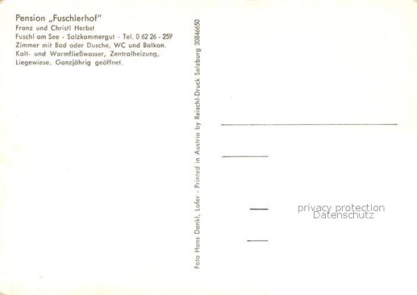 Fuschl See Salzkammergut Pension Fuschlerhof – Bild 2