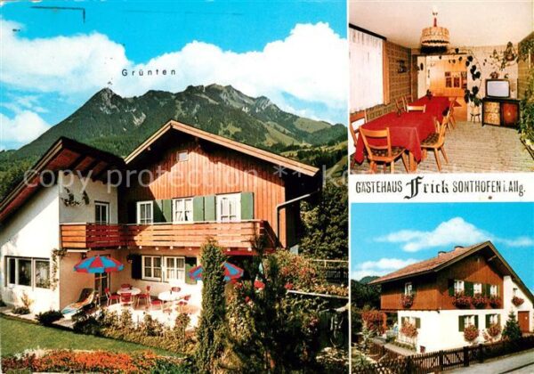 Sonthofen Oberallgaeu Gästehaus Frick mit Blick zum Grünten A