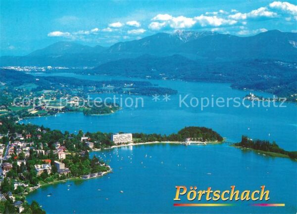 Poertschach Woerthersee Halbinsel mit Parkhotel Strandbad Maria