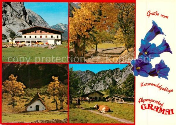 Gramaialm Alpengasthof Kapelle Kuh Herbststimmung