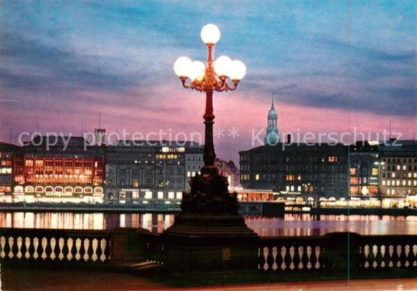 Hamburg Blick von der Lombardsbrücke über die B