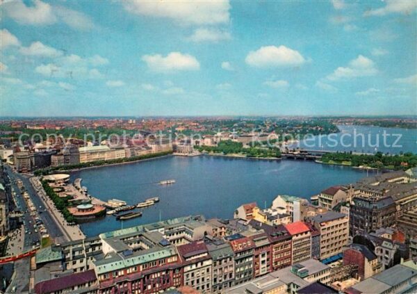 Hamburg Binnenalster und Aussenalster Fliegerau