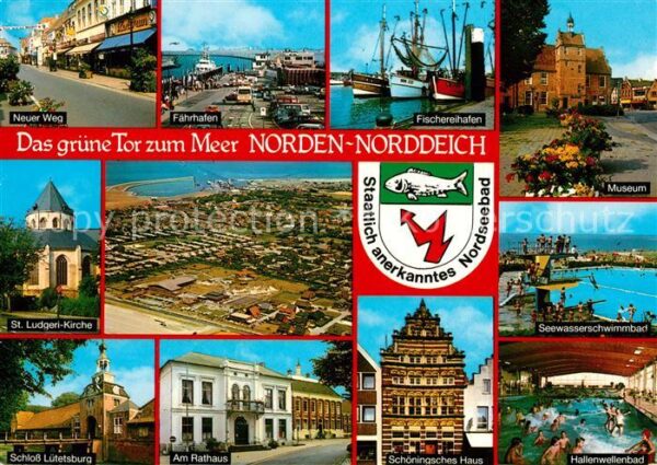 Norden Norddeich Ostfriesland Neuer Weg Kirche Schloss Fährhafen Rath