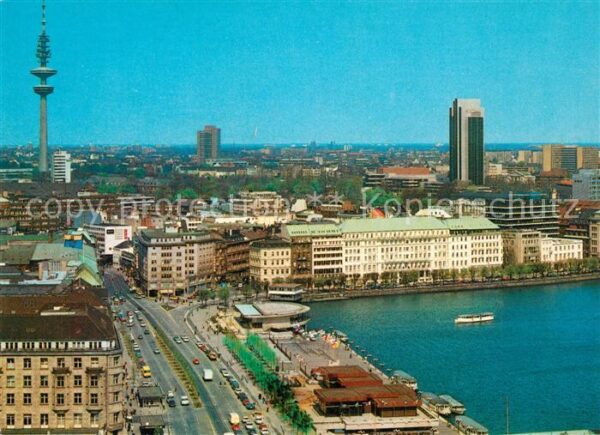 Hamburg Blick auf Binnenalster und Jungfernstie