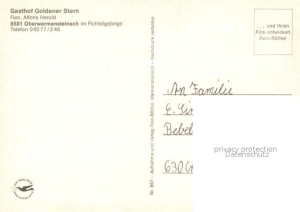Oberwarmensteinach Gasthof Goldener Stern – Bild 2