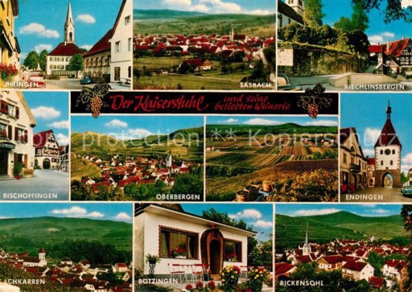 Kaiserstuhl Region und umliegende Orte