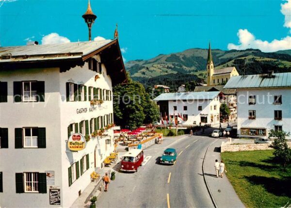 Kirchberg Tirol Strassenmotiv mit Gasthaus Kalswirt geg