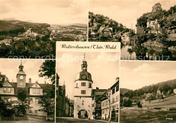 Waltershausen Gotha Panorama Thüringer Wald Partie am Fluss