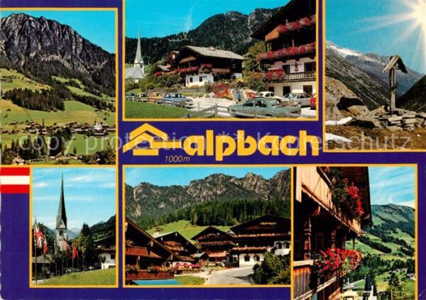 Alpbach Ortsmotive Kirche Blumenschmuck Gipfelk