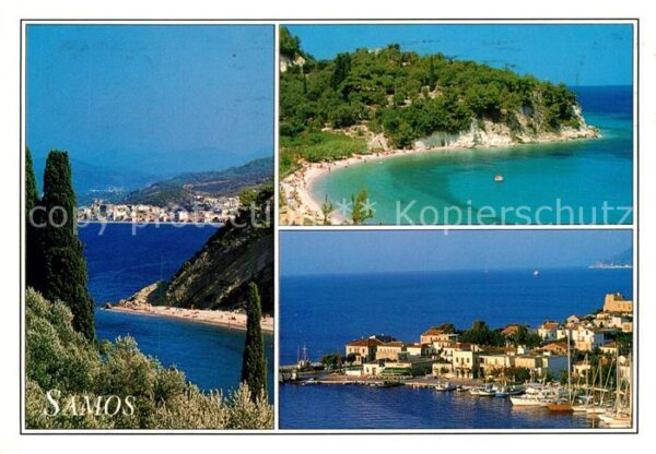Samos Griechenland Panorama Hafenpartie