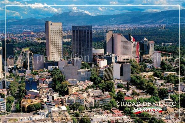 Mexico City Aerial view of the city and the hotels