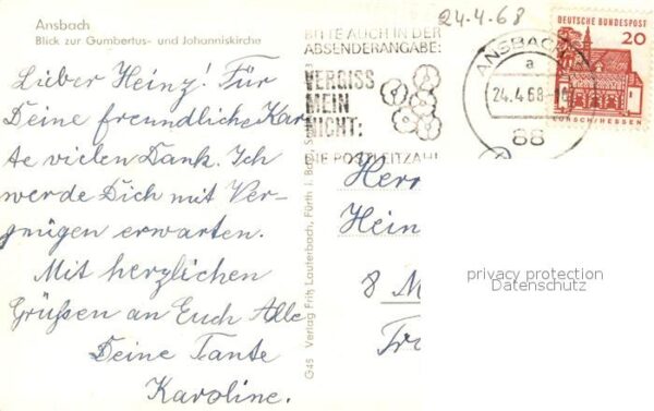 Ansbach Mittelfranken Gumbertus und Johanniskirche – Bild 2